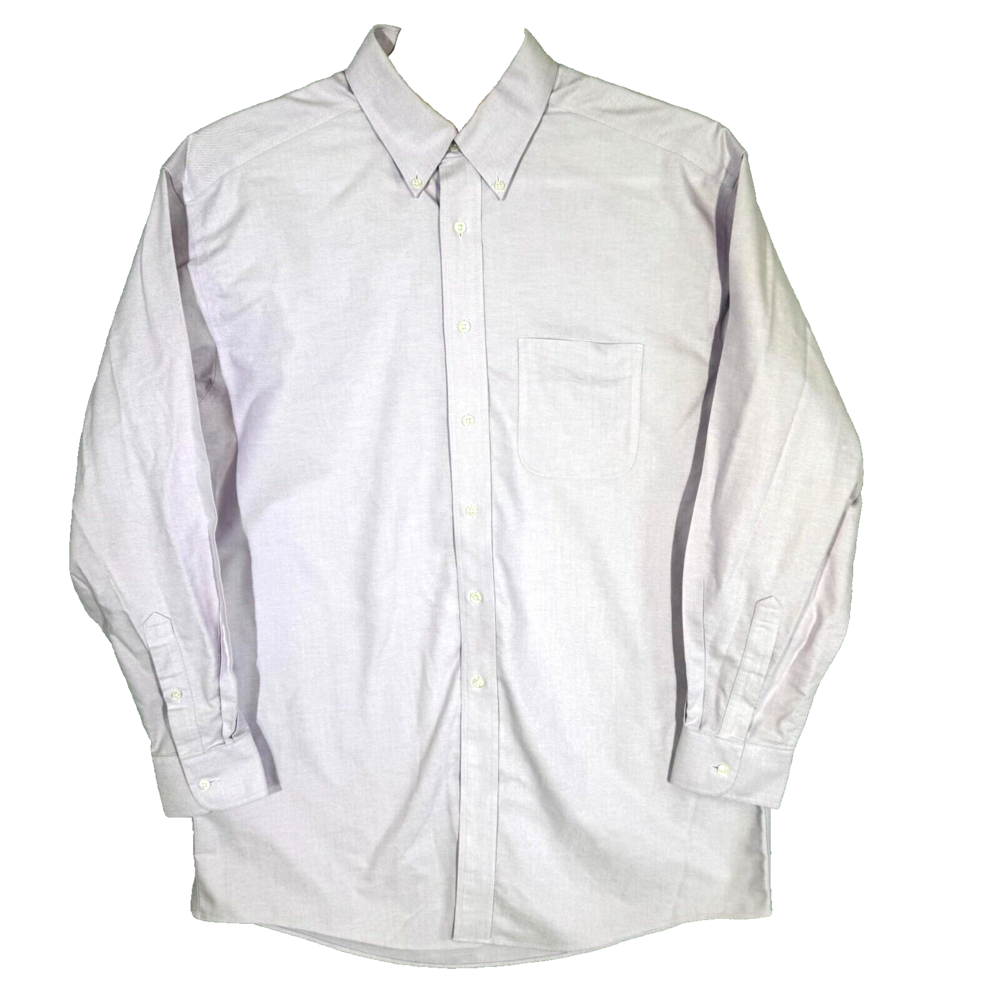 Gold Label Men’s Dress Shirt 16×34 Light Purple 100% Cotton Long Sleeve Formal